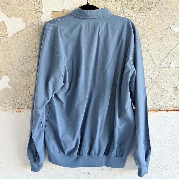 Vtg 80s Cable Knit Polo Sweater Light Blue Textured Pullover Grandpacore Mens M - Picture 5 of 8